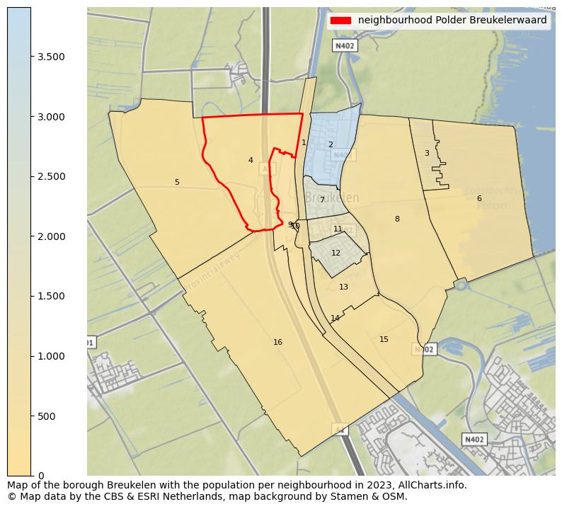 Map of the borough Breukelen with the population per neighbourhood in 2023. This page shows a lot of information about residents (such as the distribution by age groups, family composition, gender, native or Dutch with an immigration background, ...), homes (numbers, types, price development, use, type of property, ...) and more (car ownership, energy consumption, ...) based on open data from the Dutch Central Bureau of Statistics and various other sources!