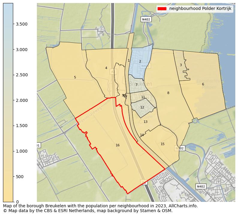 Map of the borough Breukelen with the population per neighbourhood in 2023. This page shows a lot of information about residents (such as the distribution by age groups, family composition, gender, native or Dutch with an immigration background, ...), homes (numbers, types, price development, use, type of property, ...) and more (car ownership, energy consumption, ...) based on open data from the Dutch Central Bureau of Statistics and various other sources!