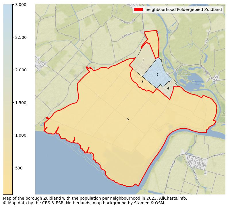 Map of the borough Zuidland with the population per neighbourhood in 2023. This page shows a lot of information about residents (such as the distribution by age groups, family composition, gender, native or Dutch with an immigration background, ...), homes (numbers, types, price development, use, type of property, ...) and more (car ownership, energy consumption, ...) based on open data from the Dutch Central Bureau of Statistics and various other sources!