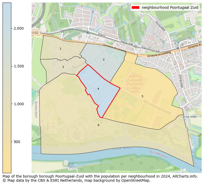 Image of the neighbourhood Poortugaal Zuid at the map. This image is used as introduction to this page. This page shows a lot of information about the population in the neighbourhood Poortugaal Zuid (such as the distribution by age groups of the residents, the composition of households, whether inhabitants are natives or Dutch with an immigration background, data about the houses (numbers, types, price development, use, type of property, ...) and more (car ownership, energy consumption, ...) based on open data from the Dutch Central Bureau of Statistics and various other sources!