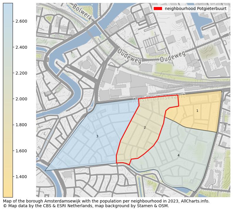 Map of the borough Amsterdamsewijk with the population per neighbourhood in 2023. This page shows a lot of information about residents (such as the distribution by age groups, family composition, gender, native or Dutch with an immigration background, ...), homes (numbers, types, price development, use, type of property, ...) and more (car ownership, energy consumption, ...) based on open data from the Dutch Central Bureau of Statistics and various other sources!