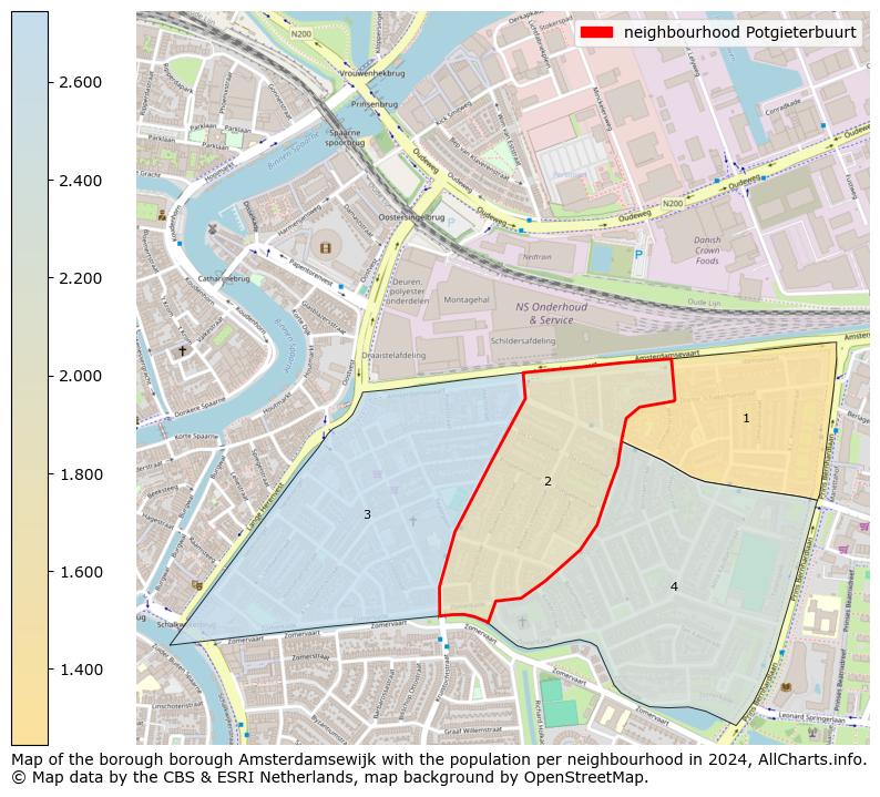 Image of the neighbourhood Potgieterbuurt at the map. This image is used as introduction to this page. This page shows a lot of information about the population in the neighbourhood Potgieterbuurt (such as the distribution by age groups of the residents, the composition of households, whether inhabitants are natives or Dutch with an immigration background, data about the houses (numbers, types, price development, use, type of property, ...) and more (car ownership, energy consumption, ...) based on open data from the Dutch Central Bureau of Statistics and various other sources!