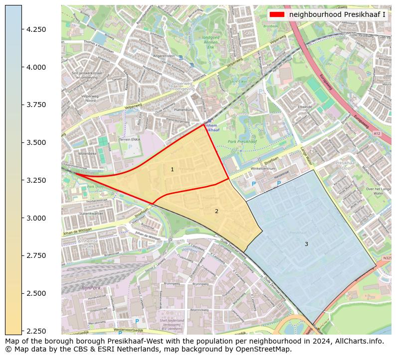 Image of the neighbourhood Presikhaaf I at the map. This image is used as introduction to this page. This page shows a lot of information about the population in the neighbourhood Presikhaaf I (such as the distribution by age groups of the residents, the composition of households, whether inhabitants are natives or Dutch with an immigration background, data about the houses (numbers, types, price development, use, type of property, ...) and more (car ownership, energy consumption, ...) based on open data from the Dutch Central Bureau of Statistics and various other sources!