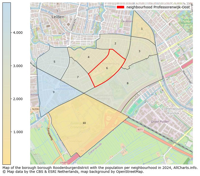 Image of the neighbourhood Professorenwijk-Oost at the map. This image is used as introduction to this page. This page shows a lot of information about the population in the neighbourhood Professorenwijk-Oost (such as the distribution by age groups of the residents, the composition of households, whether inhabitants are natives or Dutch with an immigration background, data about the houses (numbers, types, price development, use, type of property, ...) and more (car ownership, energy consumption, ...) based on open data from the Dutch Central Bureau of Statistics and various other sources!