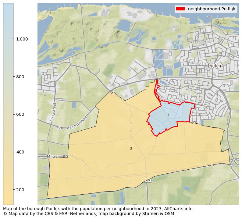 Map of the borough Puiflijk with the population per neighbourhood in 2023. This page shows a lot of information about residents (such as the distribution by age groups, family composition, gender, native or Dutch with an immigration background, ...), homes (numbers, types, price development, use, type of property, ...) and more (car ownership, energy consumption, ...) based on open data from the Dutch Central Bureau of Statistics and various other sources!