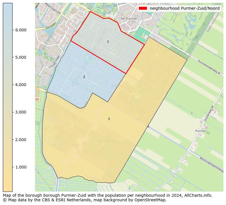 Image of the neighbourhood Purmer-Zuid/Noord at the map. This image is used as introduction to this page. This page shows a lot of information about the population in the neighbourhood Purmer-Zuid/Noord (such as the distribution by age groups of the residents, the composition of households, whether inhabitants are natives or Dutch with an immigration background, data about the houses (numbers, types, price development, use, type of property, ...) and more (car ownership, energy consumption, ...) based on open data from the Dutch Central Bureau of Statistics and various other sources!