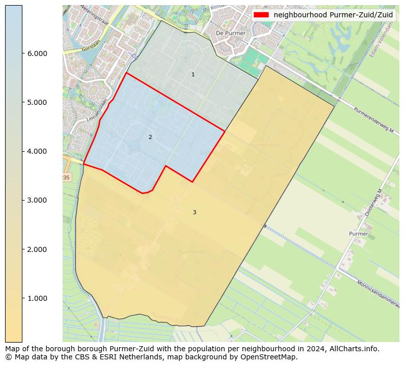 Image of the neighbourhood Purmer-Zuid/Zuid at the map. This image is used as introduction to this page. This page shows a lot of information about the population in the neighbourhood Purmer-Zuid/Zuid (such as the distribution by age groups of the residents, the composition of households, whether inhabitants are natives or Dutch with an immigration background, data about the houses (numbers, types, price development, use, type of property, ...) and more (car ownership, energy consumption, ...) based on open data from the Dutch Central Bureau of Statistics and various other sources!