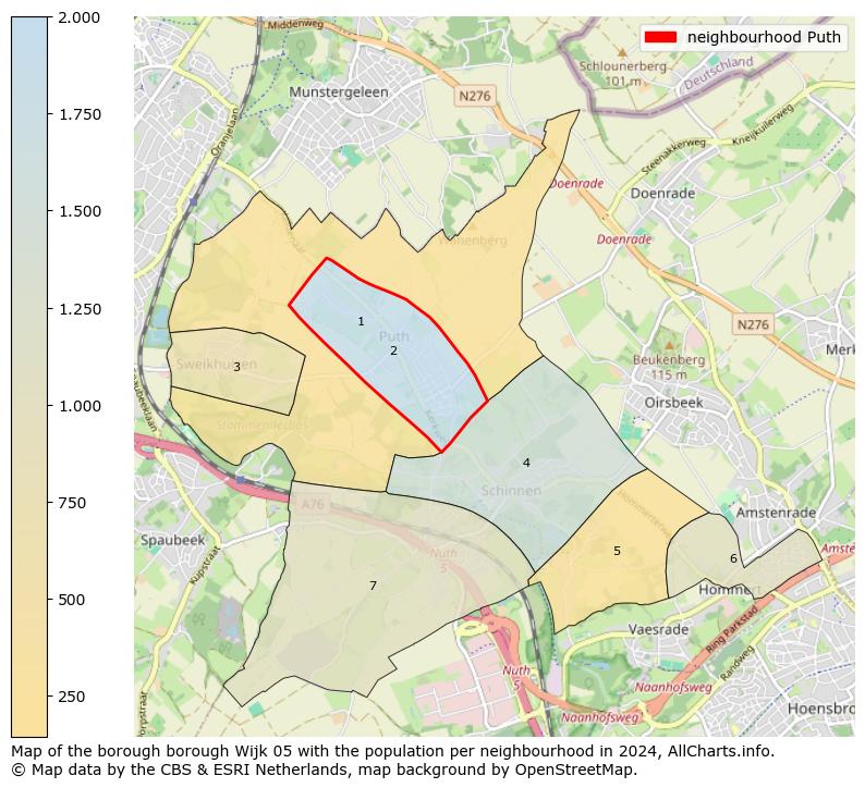 Image of the neighbourhood Puth at the map. This image is used as introduction to this page. This page shows a lot of information about the population in the neighbourhood Puth (such as the distribution by age groups of the residents, the composition of households, whether inhabitants are natives or Dutch with an immigration background, data about the houses (numbers, types, price development, use, type of property, ...) and more (car ownership, energy consumption, ...) based on open data from the Dutch Central Bureau of Statistics and various other sources!