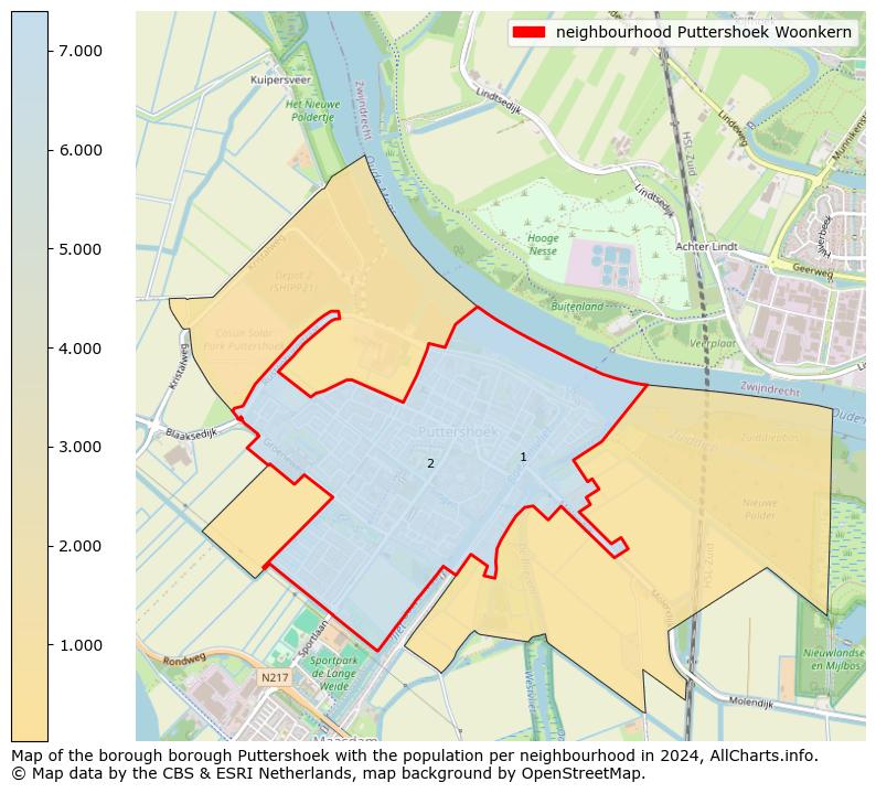 Image of the neighbourhood Puttershoek Woonkern at the map. This image is used as introduction to this page. This page shows a lot of information about the population in the neighbourhood Puttershoek Woonkern (such as the distribution by age groups of the residents, the composition of households, whether inhabitants are natives or Dutch with an immigration background, data about the houses (numbers, types, price development, use, type of property, ...) and more (car ownership, energy consumption, ...) based on open data from the Dutch Central Bureau of Statistics and various other sources!