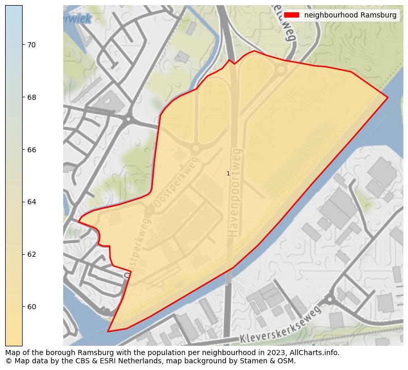 Map of the borough Ramsburg with the population per neighbourhood in 2023. This page shows a lot of information about residents (such as the distribution by age groups, family composition, gender, native or Dutch with an immigration background, ...), homes (numbers, types, price development, use, type of property, ...) and more (car ownership, energy consumption, ...) based on open data from the Dutch Central Bureau of Statistics and various other sources!
