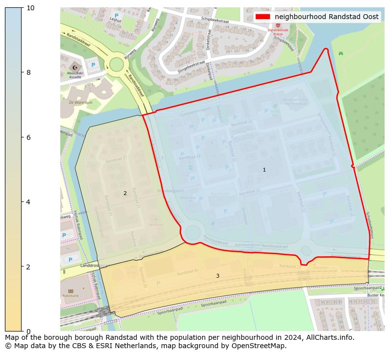 Image of the neighbourhood Randstad Oost at the map. This image is used as introduction to this page. This page shows a lot of information about the population in the neighbourhood Randstad Oost (such as the distribution by age groups of the residents, the composition of households, whether inhabitants are natives or Dutch with an immigration background, data about the houses (numbers, types, price development, use, type of property, ...) and more (car ownership, energy consumption, ...) based on open data from the Dutch Central Bureau of Statistics and various other sources!