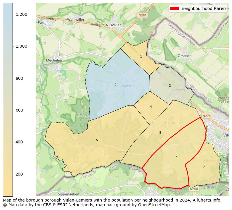 Image of the neighbourhood Raren at the map. This image is used as introduction to this page. This page shows a lot of information about the population in the neighbourhood Raren (such as the distribution by age groups of the residents, the composition of households, whether inhabitants are natives or Dutch with an immigration background, data about the houses (numbers, types, price development, use, type of property, ...) and more (car ownership, energy consumption, ...) based on open data from the Dutch Central Bureau of Statistics and various other sources!