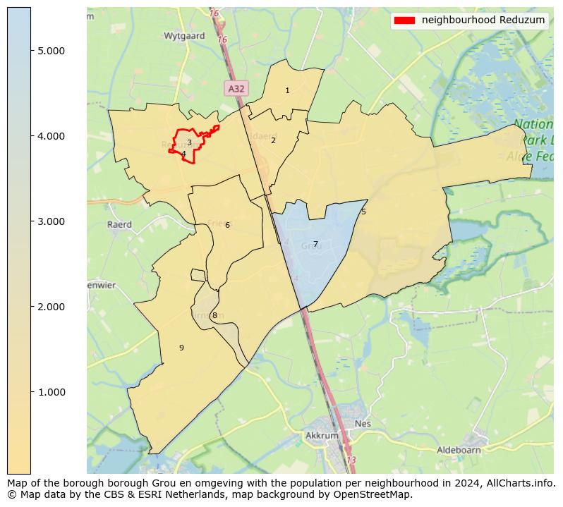 Image of the neighbourhood Reduzum at the map. This image is used as introduction to this page. This page shows a lot of information about the population in the neighbourhood Reduzum (such as the distribution by age groups of the residents, the composition of households, whether inhabitants are natives or Dutch with an immigration background, data about the houses (numbers, types, price development, use, type of property, ...) and more (car ownership, energy consumption, ...) based on open data from the Dutch Central Bureau of Statistics and various other sources!