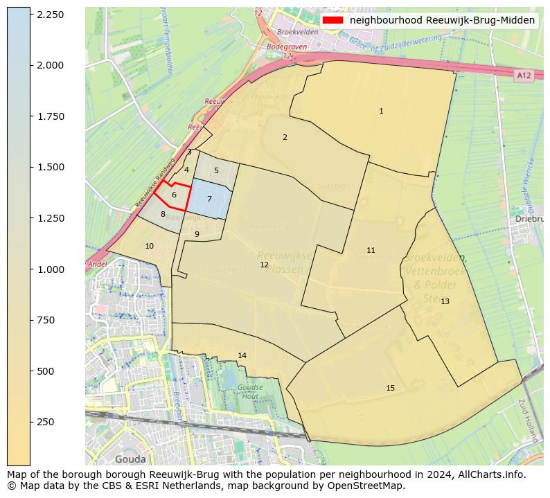 Image of the neighbourhood Reeuwijk-Brug-Midden at the map. This image is used as introduction to this page. This page shows a lot of information about the population in the neighbourhood Reeuwijk-Brug-Midden (such as the distribution by age groups of the residents, the composition of households, whether inhabitants are natives or Dutch with an immigration background, data about the houses (numbers, types, price development, use, type of property, ...) and more (car ownership, energy consumption, ...) based on open data from the Dutch Central Bureau of Statistics and various other sources!