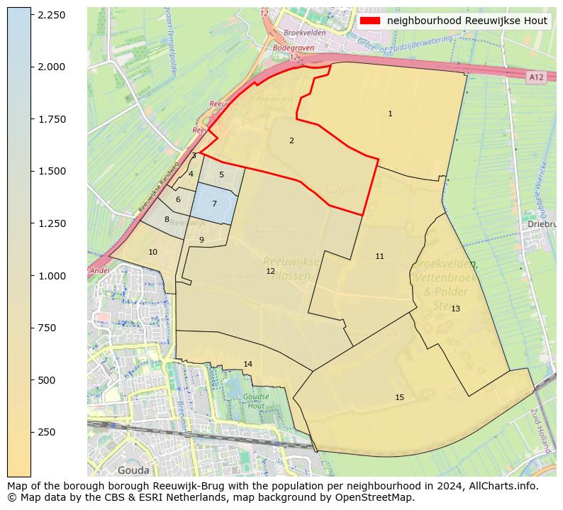 Image of the neighbourhood Reeuwijkse Hout at the map. This image is used as introduction to this page. This page shows a lot of information about the population in the neighbourhood Reeuwijkse Hout (such as the distribution by age groups of the residents, the composition of households, whether inhabitants are natives or Dutch with an immigration background, data about the houses (numbers, types, price development, use, type of property, ...) and more (car ownership, energy consumption, ...) based on open data from the Dutch Central Bureau of Statistics and various other sources!