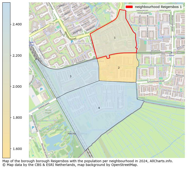 Image of the neighbourhood Reigersbos 1 at the map. This image is used as introduction to this page. This page shows a lot of information about the population in the neighbourhood Reigersbos 1 (such as the distribution by age groups of the residents, the composition of households, whether inhabitants are natives or Dutch with an immigration background, data about the houses (numbers, types, price development, use, type of property, ...) and more (car ownership, energy consumption, ...) based on open data from the Dutch Central Bureau of Statistics and various other sources!