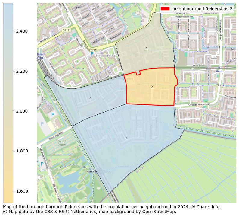 Image of the neighbourhood Reigersbos 2 at the map. This image is used as introduction to this page. This page shows a lot of information about the population in the neighbourhood Reigersbos 2 (such as the distribution by age groups of the residents, the composition of households, whether inhabitants are natives or Dutch with an immigration background, data about the houses (numbers, types, price development, use, type of property, ...) and more (car ownership, energy consumption, ...) based on open data from the Dutch Central Bureau of Statistics and various other sources!