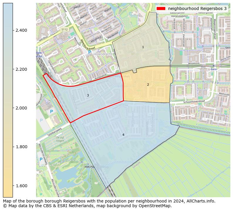 Image of the neighbourhood Reigersbos 3 at the map. This image is used as introduction to this page. This page shows a lot of information about the population in the neighbourhood Reigersbos 3 (such as the distribution by age groups of the residents, the composition of households, whether inhabitants are natives or Dutch with an immigration background, data about the houses (numbers, types, price development, use, type of property, ...) and more (car ownership, energy consumption, ...) based on open data from the Dutch Central Bureau of Statistics and various other sources!