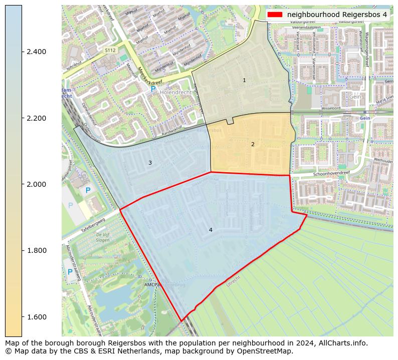 Image of the neighbourhood Reigersbos 4 at the map. This image is used as introduction to this page. This page shows a lot of information about the population in the neighbourhood Reigersbos 4 (such as the distribution by age groups of the residents, the composition of households, whether inhabitants are natives or Dutch with an immigration background, data about the houses (numbers, types, price development, use, type of property, ...) and more (car ownership, energy consumption, ...) based on open data from the Dutch Central Bureau of Statistics and various other sources!