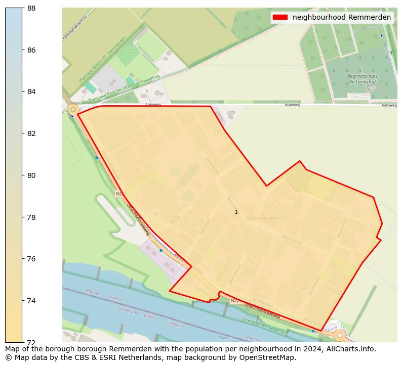 Image of the neighbourhood Remmerden at the map. This image is used as introduction to this page. This page shows a lot of information about the population in the neighbourhood Remmerden (such as the distribution by age groups of the residents, the composition of households, whether inhabitants are natives or Dutch with an immigration background, data about the houses (numbers, types, price development, use, type of property, ...) and more (car ownership, energy consumption, ...) based on open data from the Dutch Central Bureau of Statistics and various other sources!