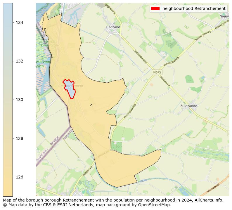 Image of the neighbourhood Retranchement at the map. This image is used as introduction to this page. This page shows a lot of information about the population in the neighbourhood Retranchement (such as the distribution by age groups of the residents, the composition of households, whether inhabitants are natives or Dutch with an immigration background, data about the houses (numbers, types, price development, use, type of property, ...) and more (car ownership, energy consumption, ...) based on open data from the Dutch Central Bureau of Statistics and various other sources!