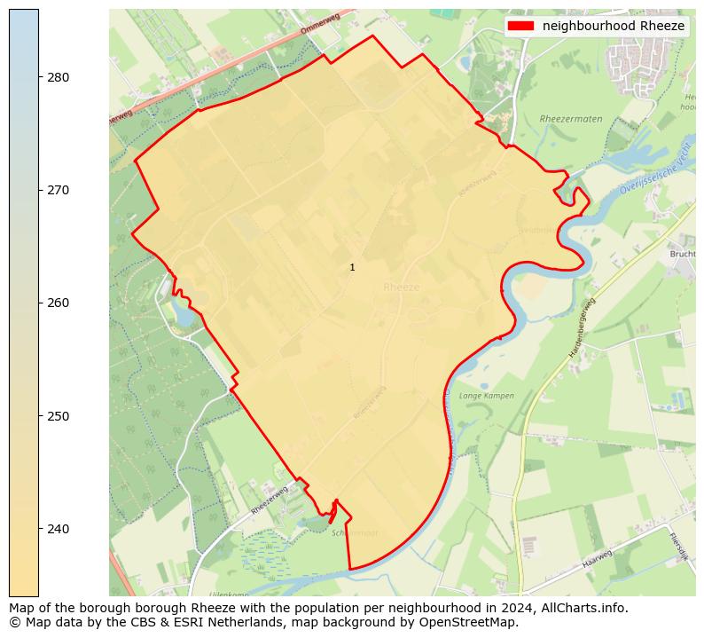 Image of the neighbourhood Rheeze at the map. This image is used as introduction to this page. This page shows a lot of information about the population in the neighbourhood Rheeze (such as the distribution by age groups of the residents, the composition of households, whether inhabitants are natives or Dutch with an immigration background, data about the houses (numbers, types, price development, use, type of property, ...) and more (car ownership, energy consumption, ...) based on open data from the Dutch Central Bureau of Statistics and various other sources!