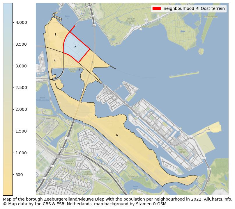 Map of the borough Zeeburgereiland/Nieuwe Diep with the population per neighbourhood in 2022. This page shows a lot of information about residents (such as the distribution by age groups, family composition, gender, native or Dutch with an immigration background, ...), homes (numbers, types, price development, use, type of property, ...) and more (car ownership, energy consumption, ...) based on open data from the Dutch Central Bureau of Statistics and various other sources!