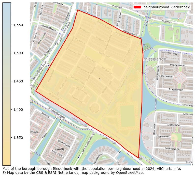 Image of the neighbourhood Riederhoek at the map. This image is used as introduction to this page. This page shows a lot of information about the population in the neighbourhood Riederhoek (such as the distribution by age groups of the residents, the composition of households, whether inhabitants are natives or Dutch with an immigration background, data about the houses (numbers, types, price development, use, type of property, ...) and more (car ownership, energy consumption, ...) based on open data from the Dutch Central Bureau of Statistics and various other sources!