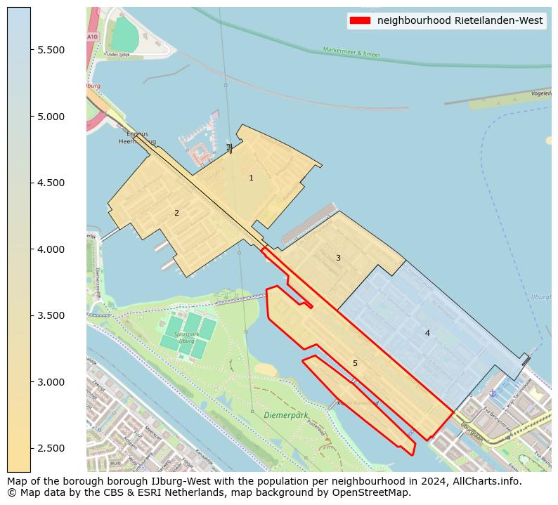 Image of the neighbourhood Rieteilanden-West at the map. This image is used as introduction to this page. This page shows a lot of information about the population in the neighbourhood Rieteilanden-West (such as the distribution by age groups of the residents, the composition of households, whether inhabitants are natives or Dutch with an immigration background, data about the houses (numbers, types, price development, use, type of property, ...) and more (car ownership, energy consumption, ...) based on open data from the Dutch Central Bureau of Statistics and various other sources!