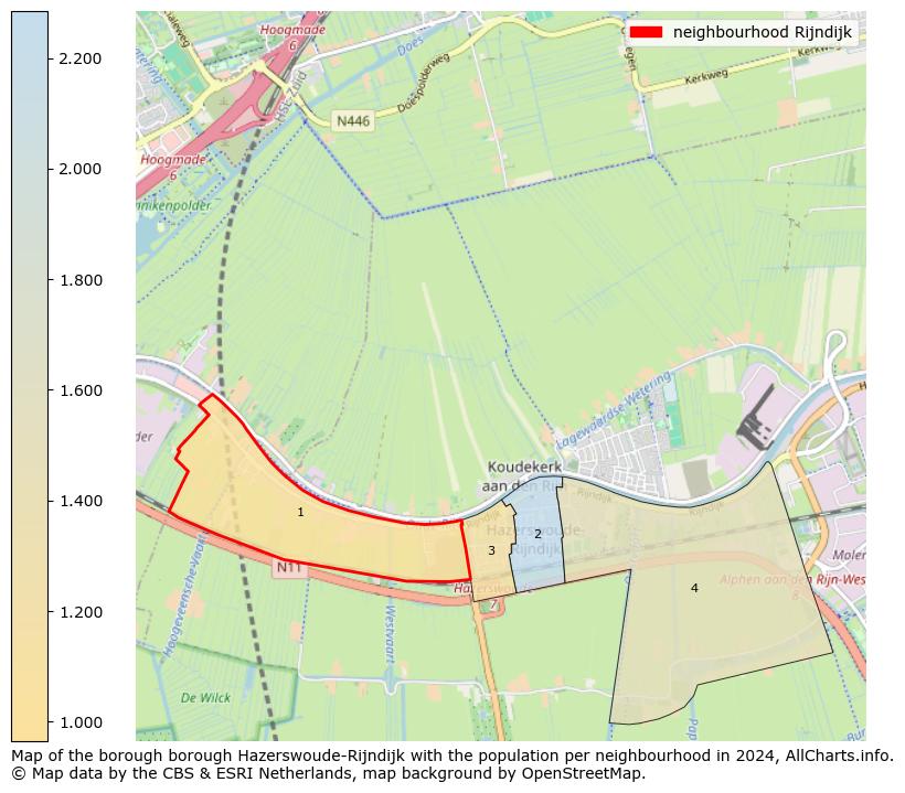 Image of the neighbourhood Rijndijk at the map. This image is used as introduction to this page. This page shows a lot of information about the population in the neighbourhood Rijndijk (such as the distribution by age groups of the residents, the composition of households, whether inhabitants are natives or Dutch with an immigration background, data about the houses (numbers, types, price development, use, type of property, ...) and more (car ownership, energy consumption, ...) based on open data from the Dutch Central Bureau of Statistics and various other sources!