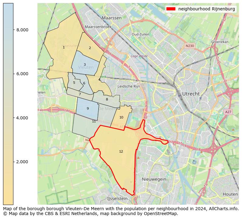 Image of the neighbourhood Rijnenburg at the map. This image is used as introduction to this page. This page shows a lot of information about the population in the neighbourhood Rijnenburg (such as the distribution by age groups of the residents, the composition of households, whether inhabitants are natives or Dutch with an immigration background, data about the houses (numbers, types, price development, use, type of property, ...) and more (car ownership, energy consumption, ...) based on open data from the Dutch Central Bureau of Statistics and various other sources!