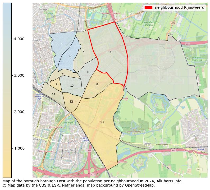 Image of the neighbourhood Rijnsweerd at the map. This image is used as introduction to this page. This page shows a lot of information about the population in the neighbourhood Rijnsweerd (such as the distribution by age groups of the residents, the composition of households, whether inhabitants are natives or Dutch with an immigration background, data about the houses (numbers, types, price development, use, type of property, ...) and more (car ownership, energy consumption, ...) based on open data from the Dutch Central Bureau of Statistics and various other sources!