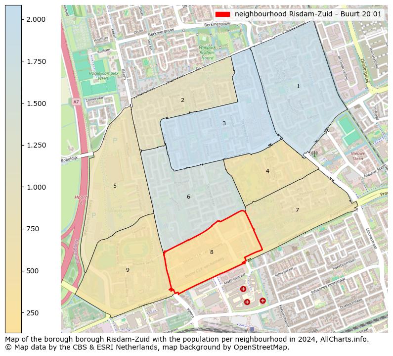 Image of the neighbourhood Risdam-Zuid - Buurt 20 01 at the map. This image is used as introduction to this page. This page shows a lot of information about the population in the neighbourhood Risdam-Zuid - Buurt 20 01 (such as the distribution by age groups of the residents, the composition of households, whether inhabitants are natives or Dutch with an immigration background, data about the houses (numbers, types, price development, use, type of property, ...) and more (car ownership, energy consumption, ...) based on open data from the Dutch Central Bureau of Statistics and various other sources!