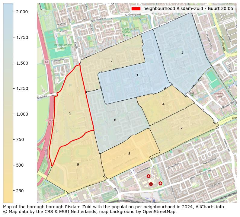 Image of the neighbourhood Risdam-Zuid - Buurt 20 05 at the map. This image is used as introduction to this page. This page shows a lot of information about the population in the neighbourhood Risdam-Zuid - Buurt 20 05 (such as the distribution by age groups of the residents, the composition of households, whether inhabitants are natives or Dutch with an immigration background, data about the houses (numbers, types, price development, use, type of property, ...) and more (car ownership, energy consumption, ...) based on open data from the Dutch Central Bureau of Statistics and various other sources!