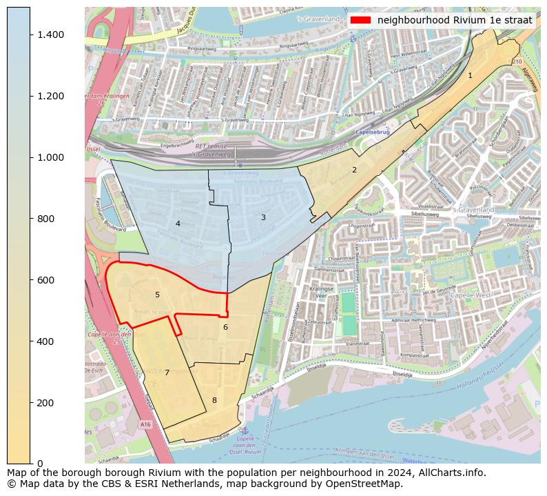 Image of the neighbourhood Rivium 1e straat at the map. This image is used as introduction to this page. This page shows a lot of information about the population in the neighbourhood Rivium 1e straat (such as the distribution by age groups of the residents, the composition of households, whether inhabitants are natives or Dutch with an immigration background, data about the houses (numbers, types, price development, use, type of property, ...) and more (car ownership, energy consumption, ...) based on open data from the Dutch Central Bureau of Statistics and various other sources!