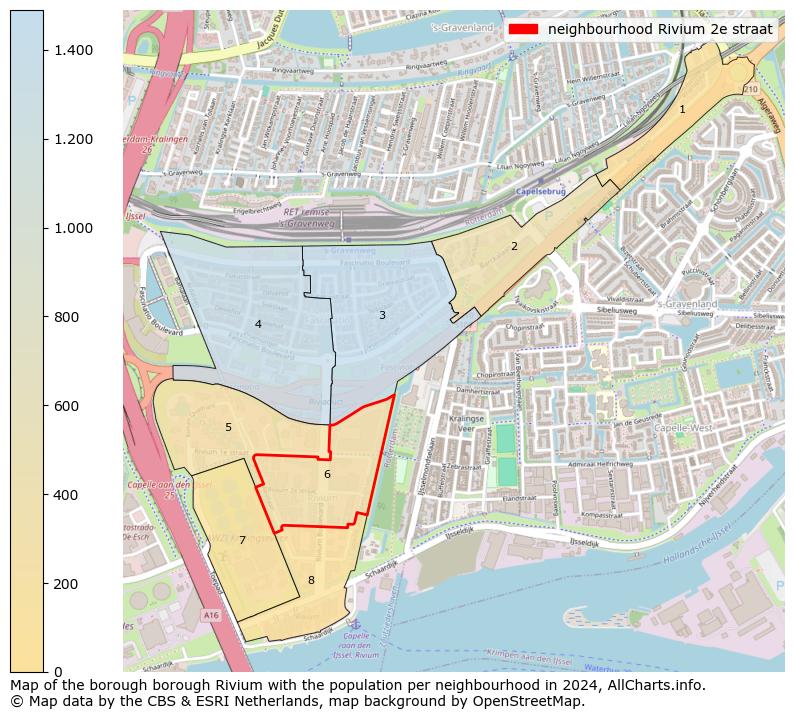 Image of the neighbourhood Rivium 2e straat at the map. This image is used as introduction to this page. This page shows a lot of information about the population in the neighbourhood Rivium 2e straat (such as the distribution by age groups of the residents, the composition of households, whether inhabitants are natives or Dutch with an immigration background, data about the houses (numbers, types, price development, use, type of property, ...) and more (car ownership, energy consumption, ...) based on open data from the Dutch Central Bureau of Statistics and various other sources!