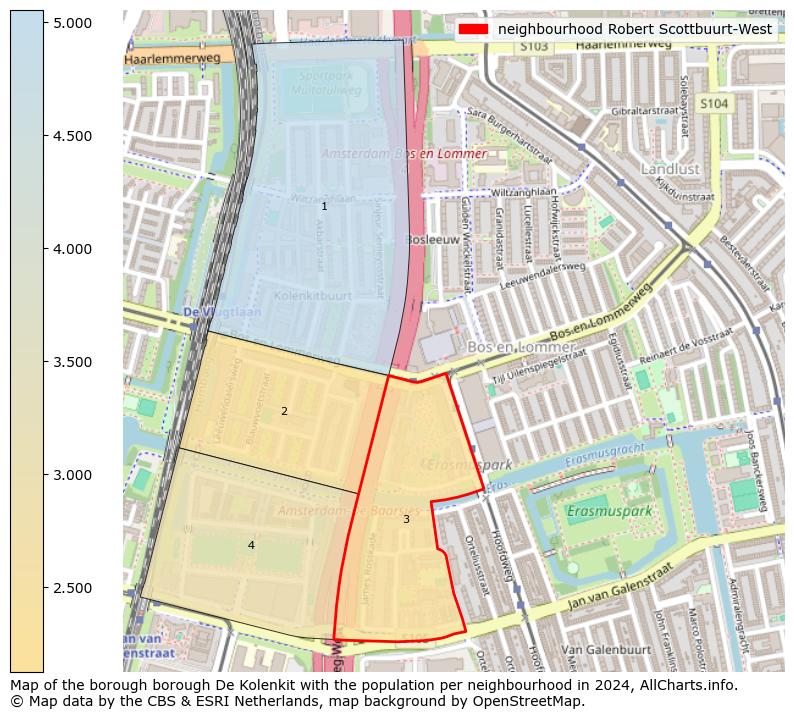 Image of the neighbourhood Robert Scottbuurt-West at the map. This image is used as introduction to this page. This page shows a lot of information about the population in the neighbourhood Robert Scottbuurt-West (such as the distribution by age groups of the residents, the composition of households, whether inhabitants are natives or Dutch with an immigration background, data about the houses (numbers, types, price development, use, type of property, ...) and more (car ownership, energy consumption, ...) based on open data from the Dutch Central Bureau of Statistics and various other sources!