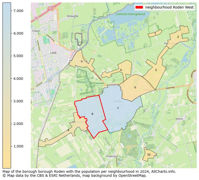 Image of the neighbourhood Roden West at the map. This image is used as introduction to this page. This page shows a lot of information about the population in the neighbourhood Roden West (such as the distribution by age groups of the residents, the composition of households, whether inhabitants are natives or Dutch with an immigration background, data about the houses (numbers, types, price development, use, type of property, ...) and more (car ownership, energy consumption, ...) based on open data from the Dutch Central Bureau of Statistics and various other sources!