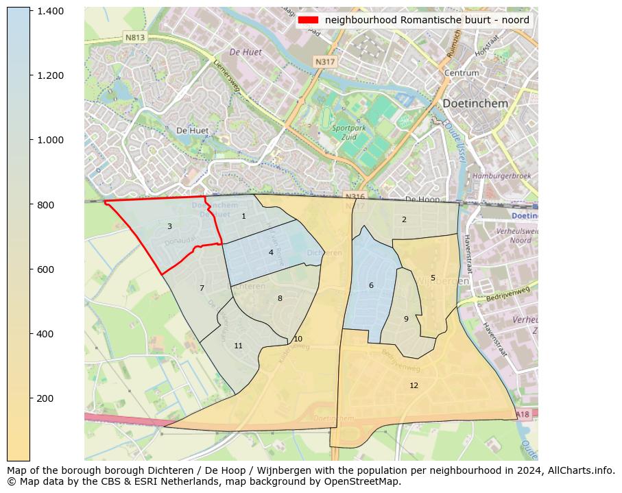 Image of the neighbourhood Romantische buurt - noord at the map. This image is used as introduction to this page. This page shows a lot of information about the population in the neighbourhood Romantische buurt - noord (such as the distribution by age groups of the residents, the composition of households, whether inhabitants are natives or Dutch with an immigration background, data about the houses (numbers, types, price development, use, type of property, ...) and more (car ownership, energy consumption, ...) based on open data from the Dutch Central Bureau of Statistics and various other sources!