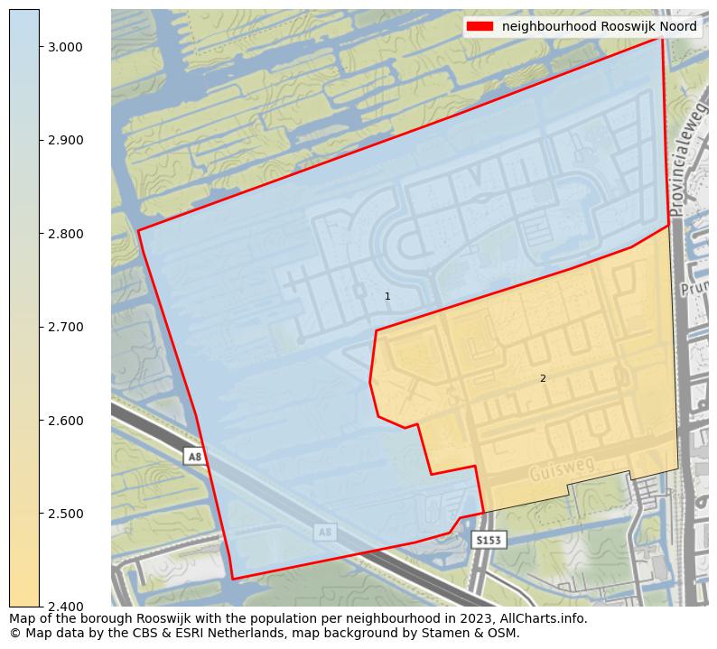 Map of the borough Rooswijk with the population per neighbourhood in 2023. This page shows a lot of information about residents (such as the distribution by age groups, family composition, gender, native or Dutch with an immigration background, ...), homes (numbers, types, price development, use, type of property, ...) and more (car ownership, energy consumption, ...) based on open data from the Dutch Central Bureau of Statistics and various other sources!