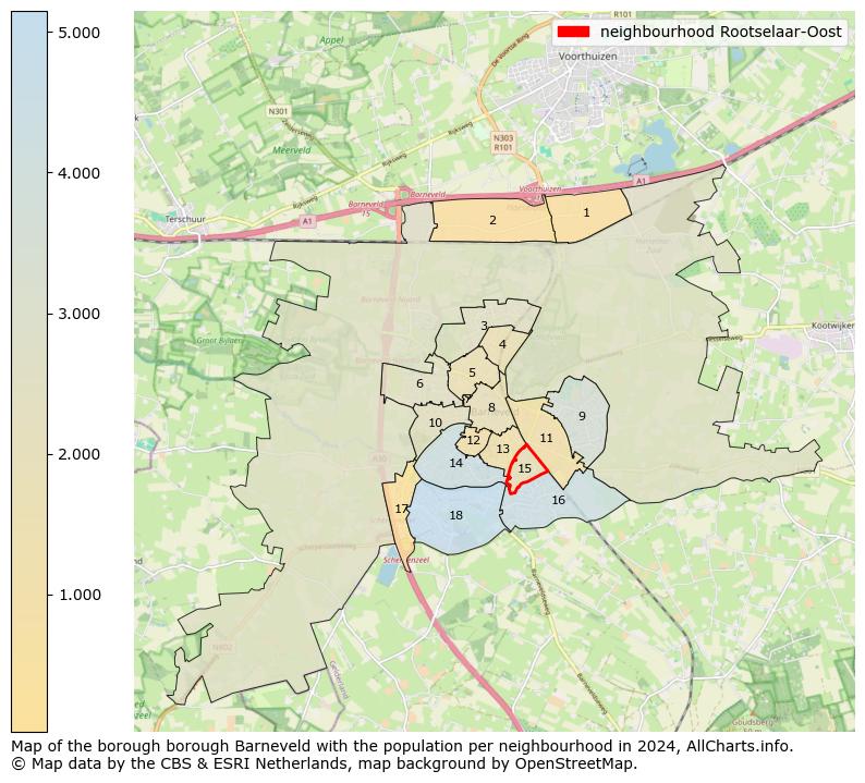 Image of the neighbourhood Rootselaar-Oost at the map. This image is used as introduction to this page. This page shows a lot of information about the population in the neighbourhood Rootselaar-Oost (such as the distribution by age groups of the residents, the composition of households, whether inhabitants are natives or Dutch with an immigration background, data about the houses (numbers, types, price development, use, type of property, ...) and more (car ownership, energy consumption, ...) based on open data from the Dutch Central Bureau of Statistics and various other sources!