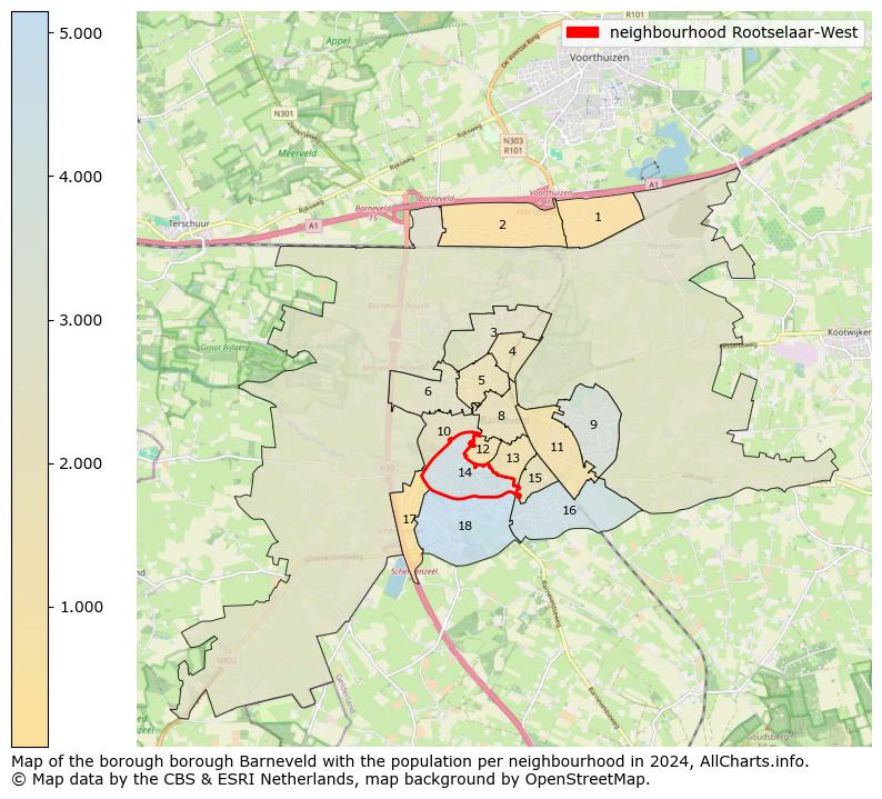 Image of the neighbourhood Rootselaar-West at the map. This image is used as introduction to this page. This page shows a lot of information about the population in the neighbourhood Rootselaar-West (such as the distribution by age groups of the residents, the composition of households, whether inhabitants are natives or Dutch with an immigration background, data about the houses (numbers, types, price development, use, type of property, ...) and more (car ownership, energy consumption, ...) based on open data from the Dutch Central Bureau of Statistics and various other sources!