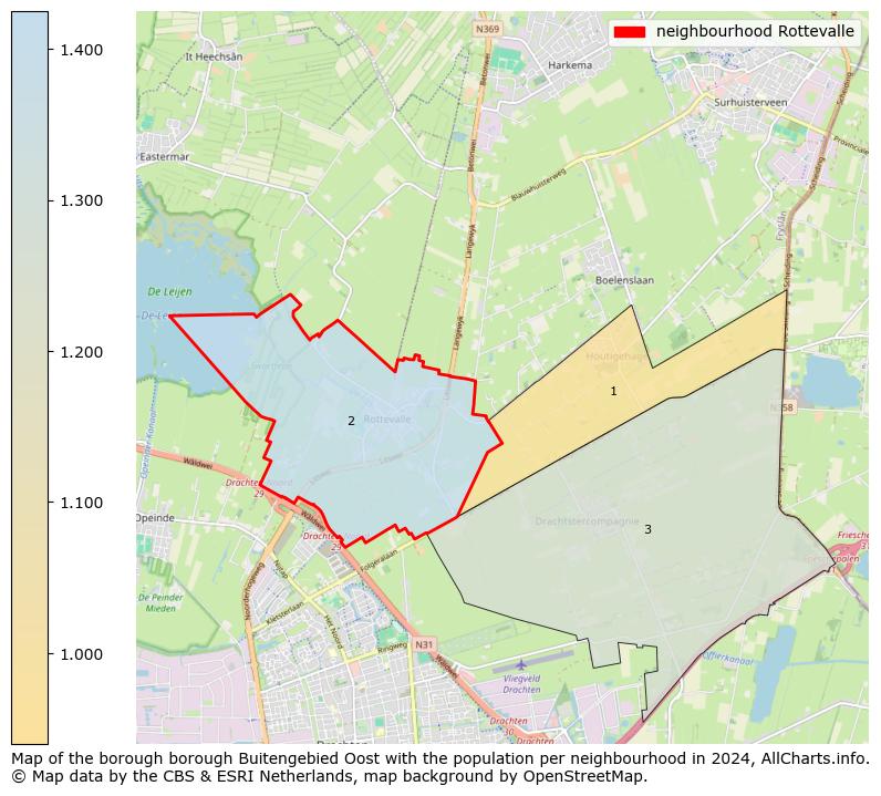 Image of the neighbourhood Rottevalle at the map. This image is used as introduction to this page. This page shows a lot of information about the population in the neighbourhood Rottevalle (such as the distribution by age groups of the residents, the composition of households, whether inhabitants are natives or Dutch with an immigration background, data about the houses (numbers, types, price development, use, type of property, ...) and more (car ownership, energy consumption, ...) based on open data from the Dutch Central Bureau of Statistics and various other sources!