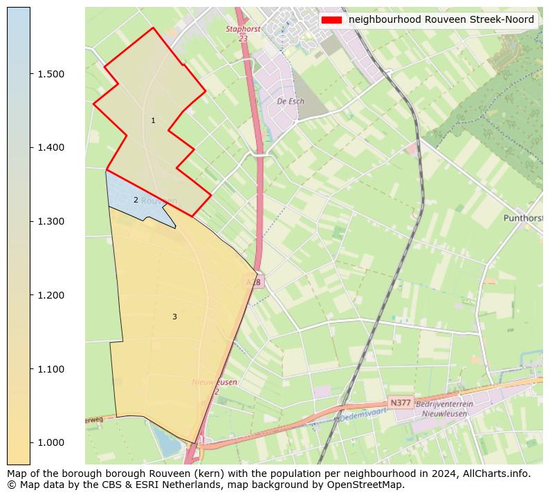 Image of the neighbourhood Rouveen Streek-Noord at the map. This image is used as introduction to this page. This page shows a lot of information about the population in the neighbourhood Rouveen Streek-Noord (such as the distribution by age groups of the residents, the composition of households, whether inhabitants are natives or Dutch with an immigration background, data about the houses (numbers, types, price development, use, type of property, ...) and more (car ownership, energy consumption, ...) based on open data from the Dutch Central Bureau of Statistics and various other sources!