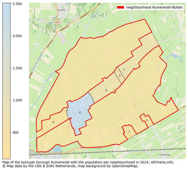 Image of the neighbourhood Ruinerwold-Buiten at the map. This image is used as introduction to this page. This page shows a lot of information about the population in the neighbourhood Ruinerwold-Buiten (such as the distribution by age groups of the residents, the composition of households, whether inhabitants are natives or Dutch with an immigration background, data about the houses (numbers, types, price development, use, type of property, ...) and more (car ownership, energy consumption, ...) based on open data from the Dutch Central Bureau of Statistics and various other sources!