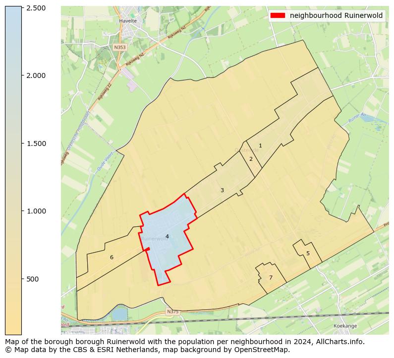 Image of the neighbourhood Ruinerwold at the map. This image is used as introduction to this page. This page shows a lot of information about the population in the neighbourhood Ruinerwold (such as the distribution by age groups of the residents, the composition of households, whether inhabitants are natives or Dutch with an immigration background, data about the houses (numbers, types, price development, use, type of property, ...) and more (car ownership, energy consumption, ...) based on open data from the Dutch Central Bureau of Statistics and various other sources!