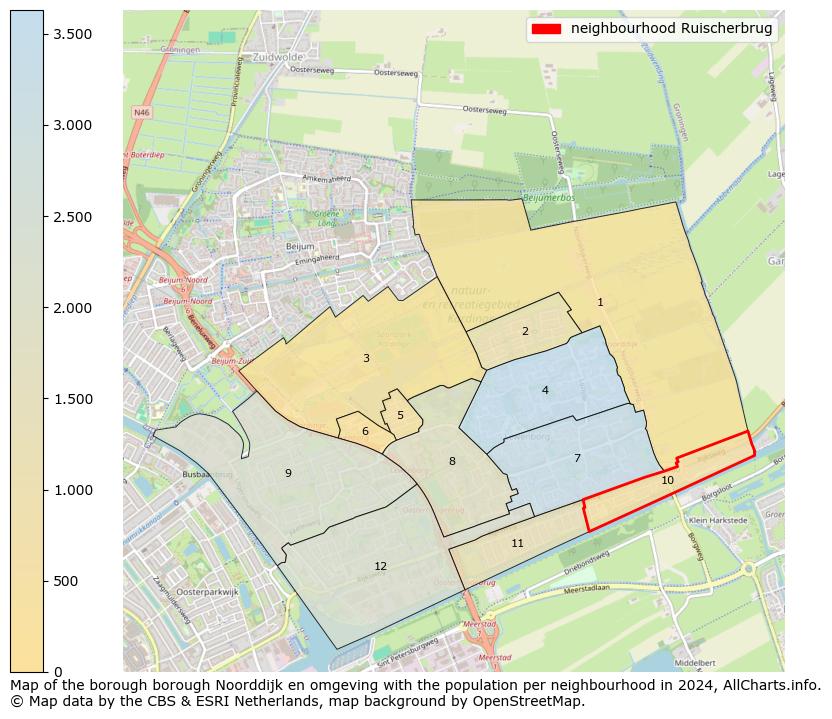 Image of the neighbourhood Ruischerbrug at the map. This image is used as introduction to this page. This page shows a lot of information about the population in the neighbourhood Ruischerbrug (such as the distribution by age groups of the residents, the composition of households, whether inhabitants are natives or Dutch with an immigration background, data about the houses (numbers, types, price development, use, type of property, ...) and more (car ownership, energy consumption, ...) based on open data from the Dutch Central Bureau of Statistics and various other sources!