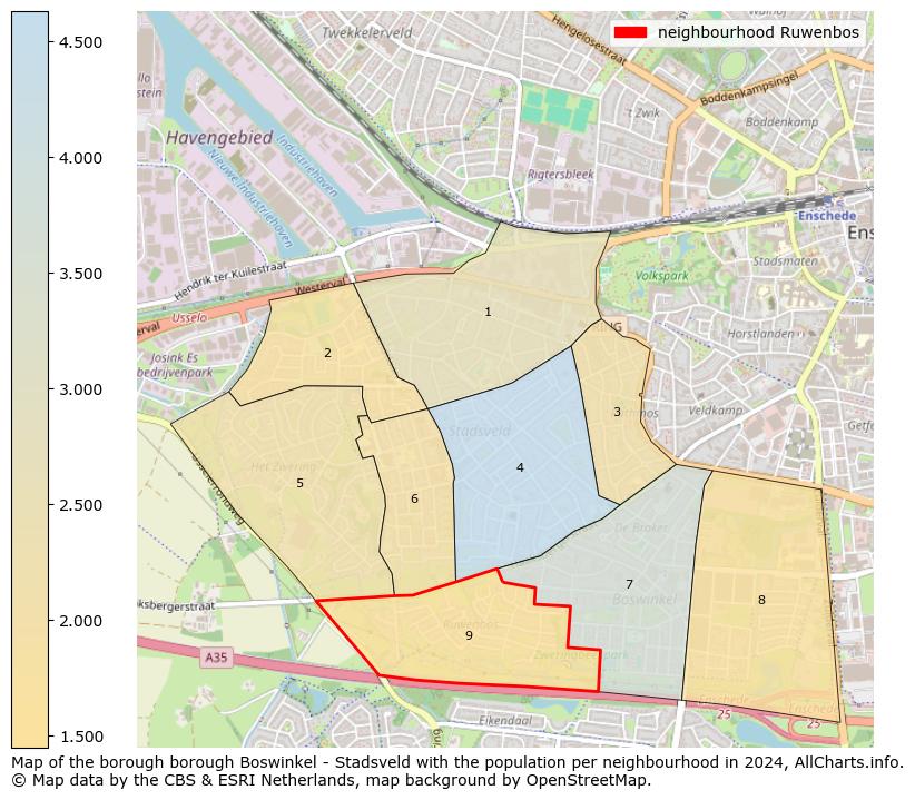 Image of the neighbourhood Ruwenbos at the map. This image is used as introduction to this page. This page shows a lot of information about the population in the neighbourhood Ruwenbos (such as the distribution by age groups of the residents, the composition of households, whether inhabitants are natives or Dutch with an immigration background, data about the houses (numbers, types, price development, use, type of property, ...) and more (car ownership, energy consumption, ...) based on open data from the Dutch Central Bureau of Statistics and various other sources!