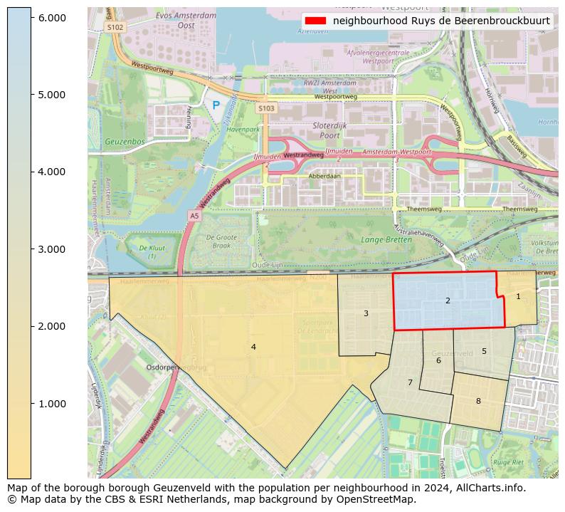 Image of the neighbourhood Ruys de Beerenbrouckbuurt at the map. This image is used as introduction to this page. This page shows a lot of information about the population in the neighbourhood Ruys de Beerenbrouckbuurt (such as the distribution by age groups of the residents, the composition of households, whether inhabitants are natives or Dutch with an immigration background, data about the houses (numbers, types, price development, use, type of property, ...) and more (car ownership, energy consumption, ...) based on open data from the Dutch Central Bureau of Statistics and various other sources!