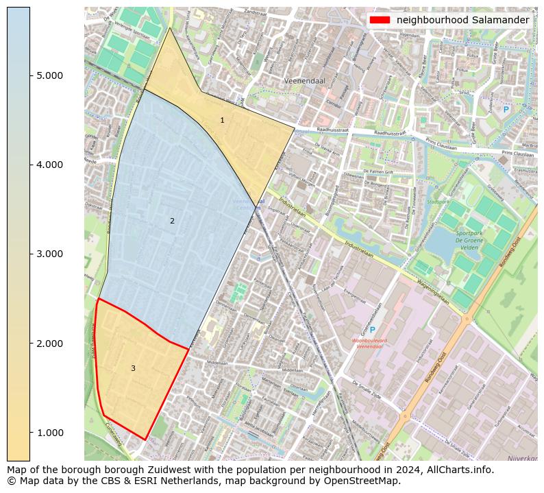 Image of the neighbourhood Salamander at the map. This image is used as introduction to this page. This page shows a lot of information about the population in the neighbourhood Salamander (such as the distribution by age groups of the residents, the composition of households, whether inhabitants are natives or Dutch with an immigration background, data about the houses (numbers, types, price development, use, type of property, ...) and more (car ownership, energy consumption, ...) based on open data from the Dutch Central Bureau of Statistics and various other sources!